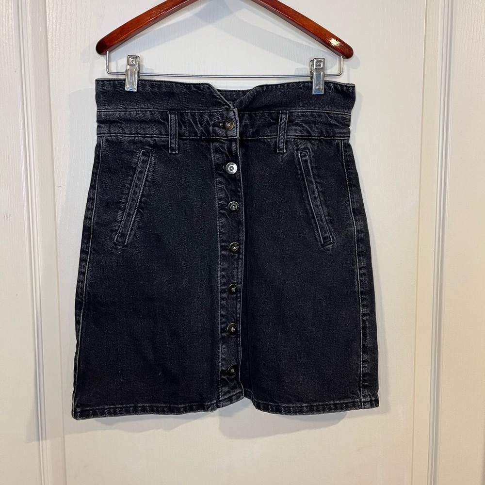 Pilcro and the Letterpress Black high waisted Denim Pencil Skirt